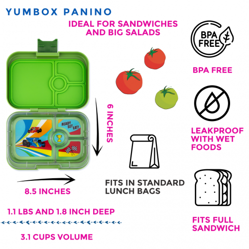 Yumbox 4 Compartment Panino Lunchbox Matcha Green